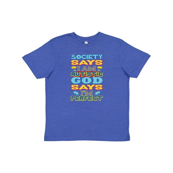 Inktastic Autism God Says I'm Perfect Youth T-Shirt