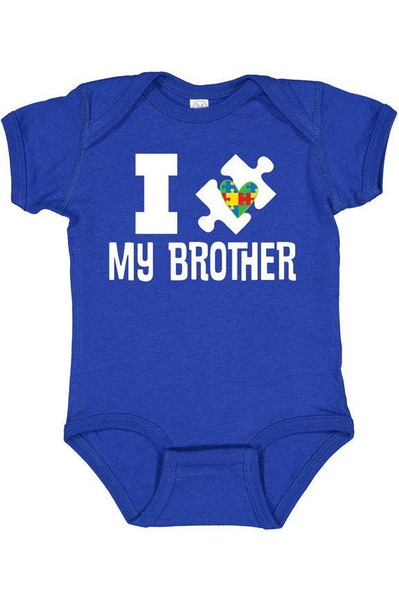 Autism I Love My Brother Awareness Support Boys or Girls Baby Bodysuit