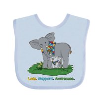 Inktastic Autism Love, Support, Awareness Elephants Boys or Girls Baby Bib