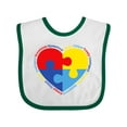 thumbnail image 1 of Inktastic Autism Puzzle Heart Boys or Girls Baby Bib, 1 of 4