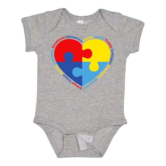 Inktastic Autism Puzzle Heart Boys or Girls Baby Bodysuit