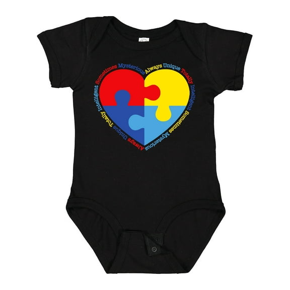 Inktastic Autism Puzzle Heart Boys or Girls Baby Bodysuit