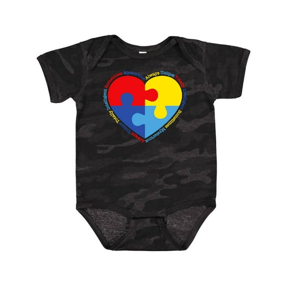 Inktastic Autism Puzzle Heart Boys or Girls Baby Bodysuit