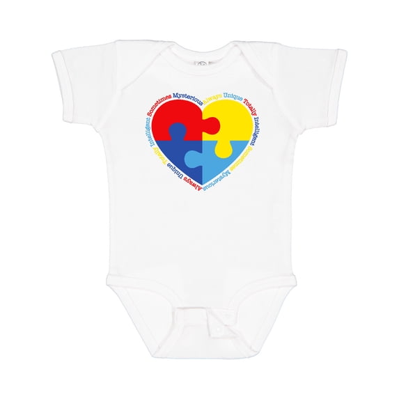 Inktastic Autism Puzzle Heart Boys or Girls Baby Bodysuit