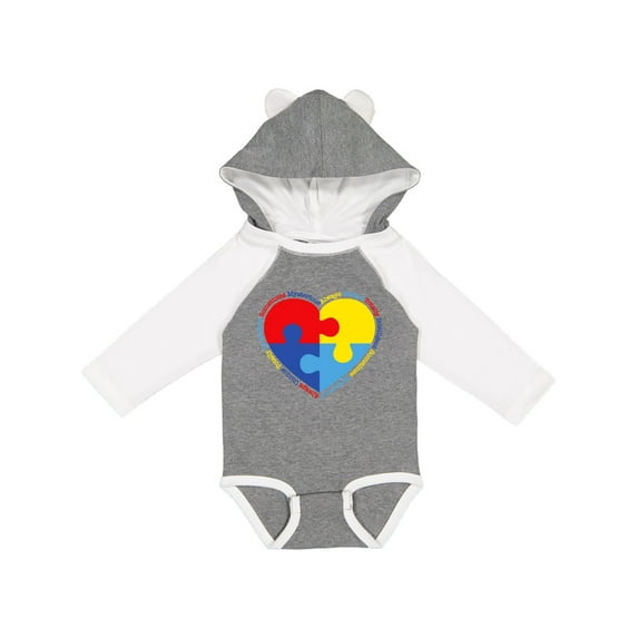 Inktastic Autism Puzzle Heart Boys or Girls Long Sleeve Baby Bodysuit