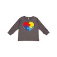 thumbnail image 1 of Inktastic Autism Puzzle Heart Boys or Girls Long Sleeve Toddler T-Shirt, 1 of 5