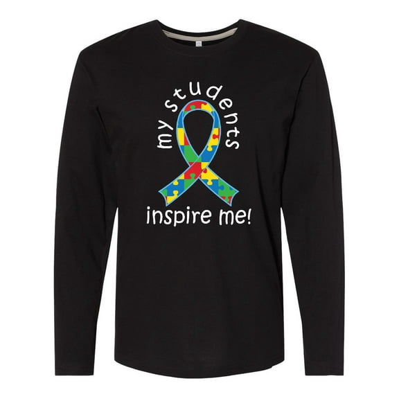 Inktastic Autism Special Education Teacher Ribbon Long Sleeve T-Shirt
