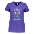 thumbnail image 1 of Inktastic Autism Special Education Teacher Ribbon Women's V-Neck T-Shirt, 1 of 5