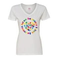 thumbnail image 1 of Inktastic Autism Spectrum Awareness Handprint Heart Women's V-Neck T-Shirt, 1 of 5