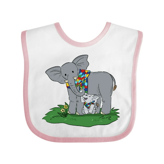 Inktastic Autism Support Elephants Boys or Girls Baby Bib