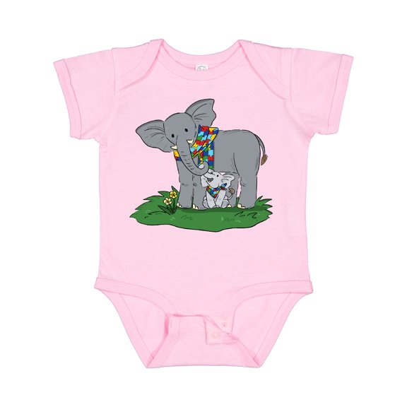Inktastic Autism Support Elephants Boys or Girls Baby Bodysuit