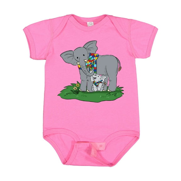 Inktastic Autism Support Elephants Boys or Girls Baby Bodysuit