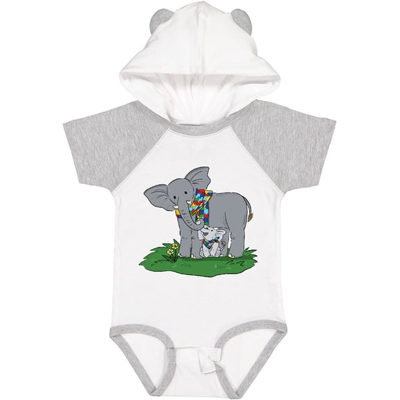 Inktastic Autism Support Elephants Boys or Girls Baby Bodysuit