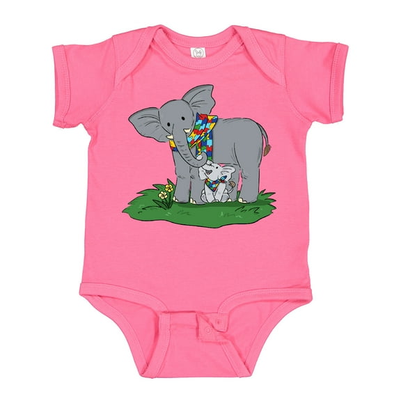 Inktastic Autism Support Elephants Boys or Girls Baby Bodysuit