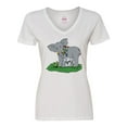 thumbnail image 1 of Inktastic Autism Support Elephants Women's V-Neck T-Shirt, 1 of 5