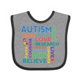 thumbnail image 1 of Inktastic Autism Support Slogan Boys or Girls Baby Bib, 1 of 4