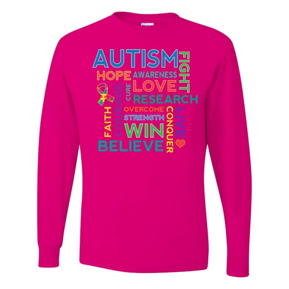 Inktastic Autism Support Slogan Long Sleeve T-Shirt