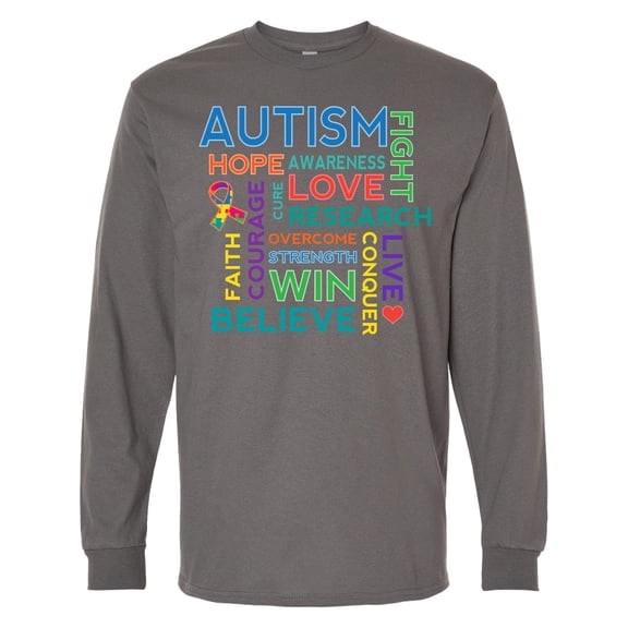 Inktastic Autism Support Slogan Long Sleeve T-Shirt