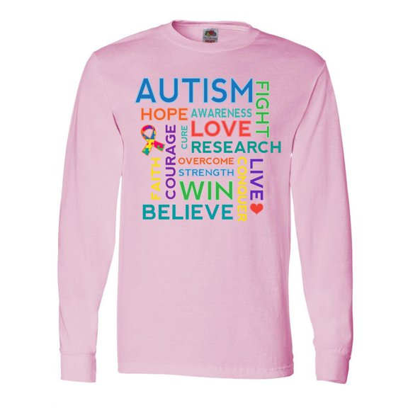 Inktastic Autism Support Slogan Long Sleeve T-Shirt