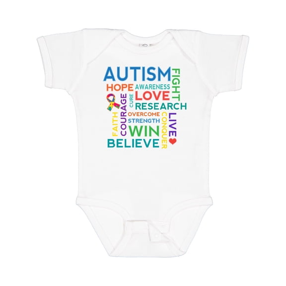 Inktastic Autism Support slogan Boys or Girls Baby Bodysuit