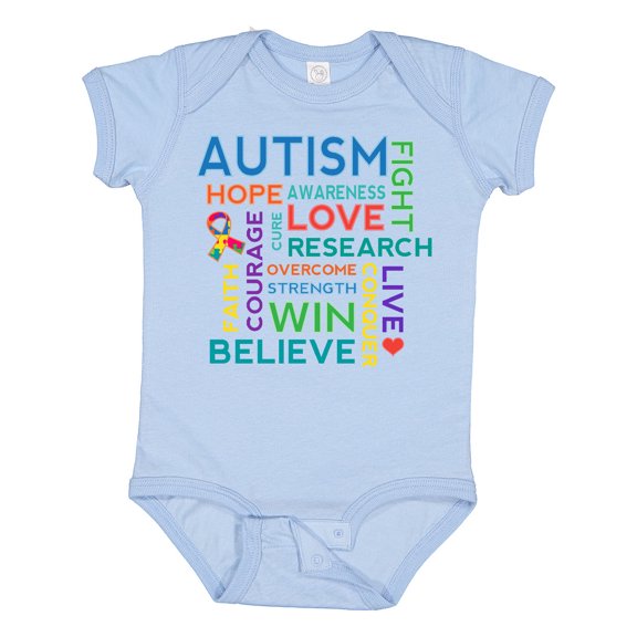 Inktastic Autism Support slogan Boys or Girls Baby Bodysuit