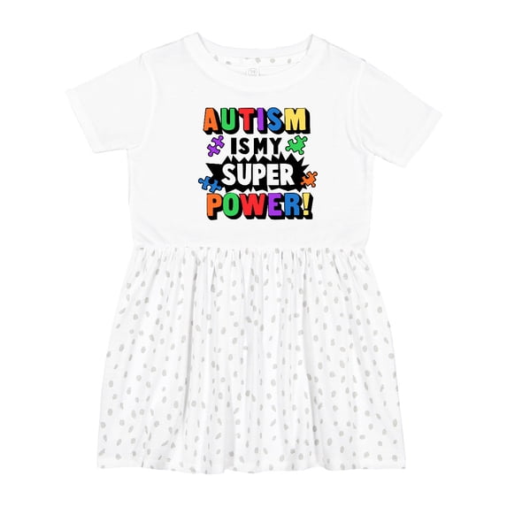 Inktastic Autism is My Super Power with Puzzle Pieces Girls Toddler Dress