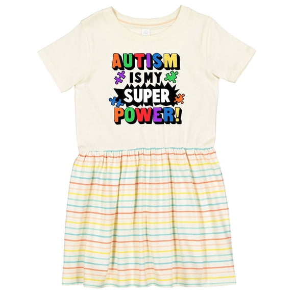 Inktastic Autism is My Super Power with Puzzle Pieces Girls Toddler Dress