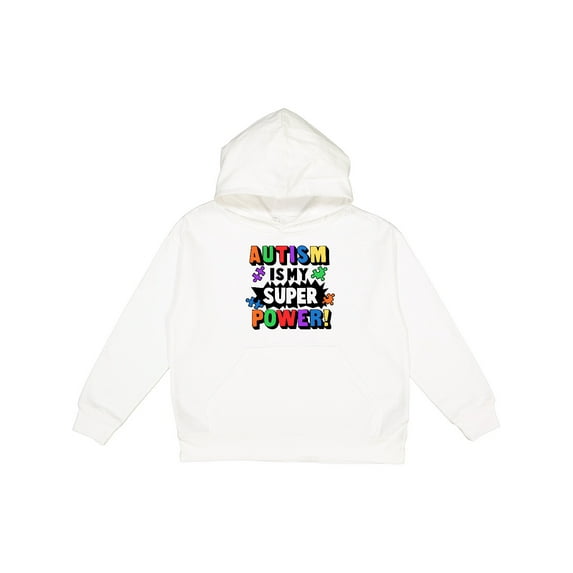 Inktastic Autism is My Super Power with Puzzle Pieces Youth Hoodie Sweatshirt