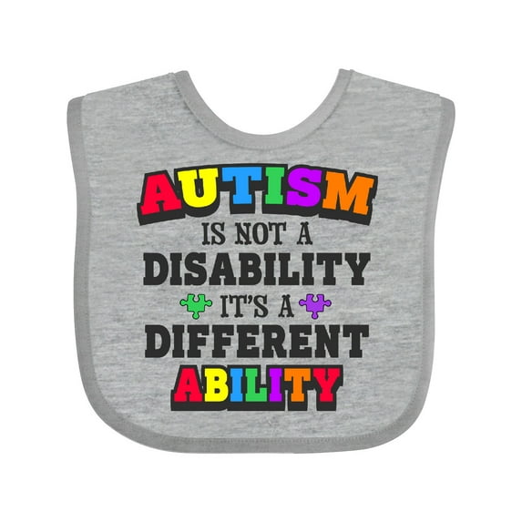 Inktastic Autism is not a Disability it's a Different Ability Boys or Girls Baby Bib