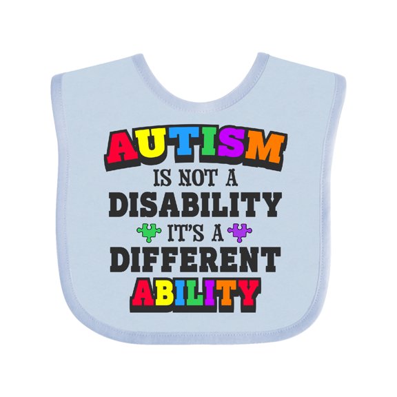 Inktastic Autism is not a Disability it's a Different Ability Boys or Girls Baby Bib