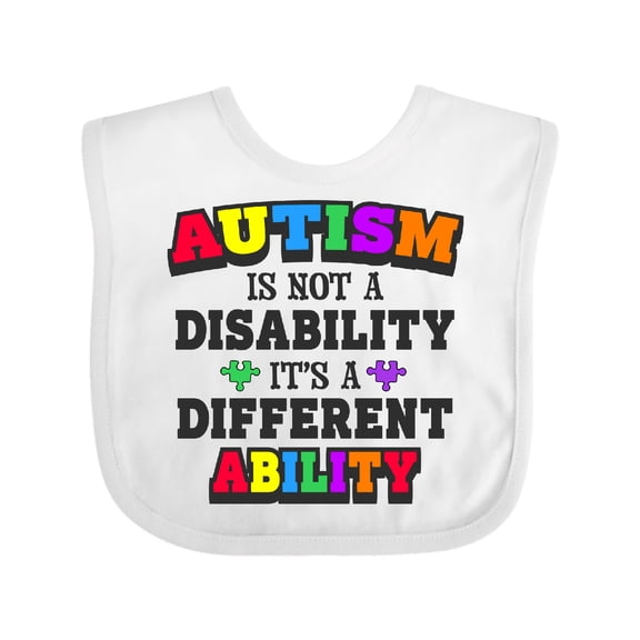 Inktastic Autism is not a Disability it's a Different Ability Boys or Girls Baby Bib