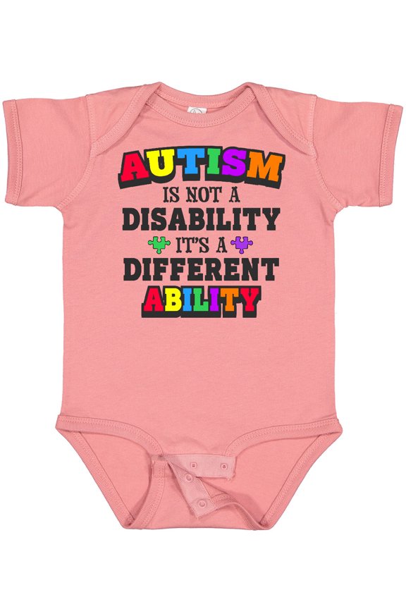 Autism is not a Disability it's a Different Ability Boys or Girls Baby Bodysuit
