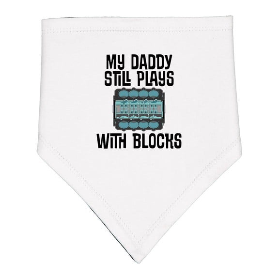 Inktastic Auto Mechanic Daddy Still Plays with Blocks Baby Bandana Bib