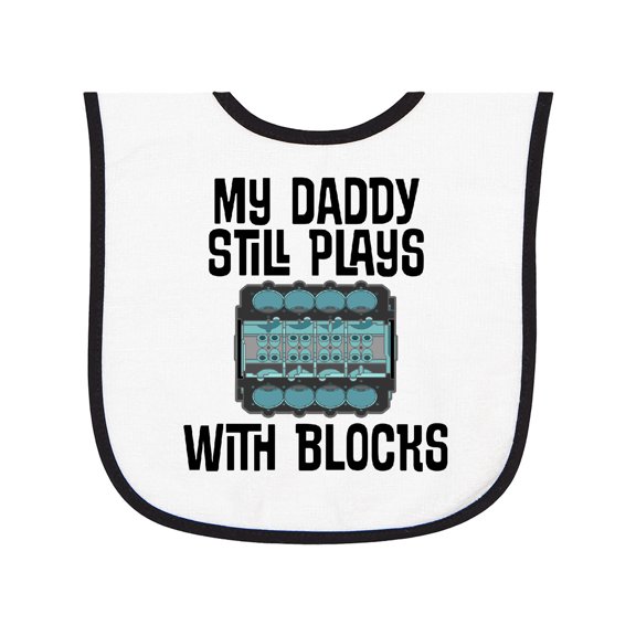 Inktastic Auto Mechanic Daddy Still Plays with Blocks Baby Terry Cloth Bib
