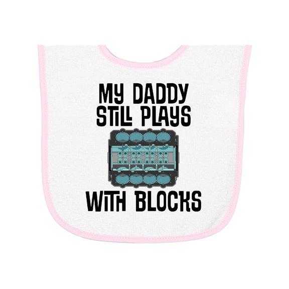 Inktastic Auto Mechanic Daddy Still Plays with Blocks Baby Terry Cloth Bib