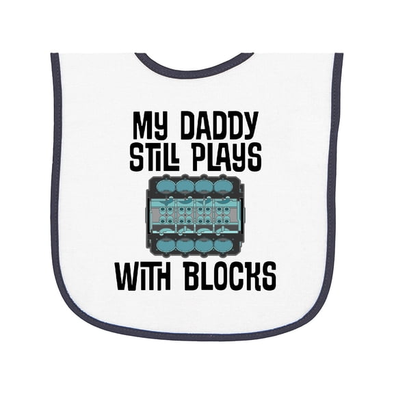 Inktastic Auto Mechanic Daddy Still Plays with Blocks Baby Terry Cloth Bib