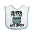 thumbnail image 1 of Inktastic Auto Mechanic Daddy Still Plays with Blocks Boys or Girls Baby Bib, 1 of 4