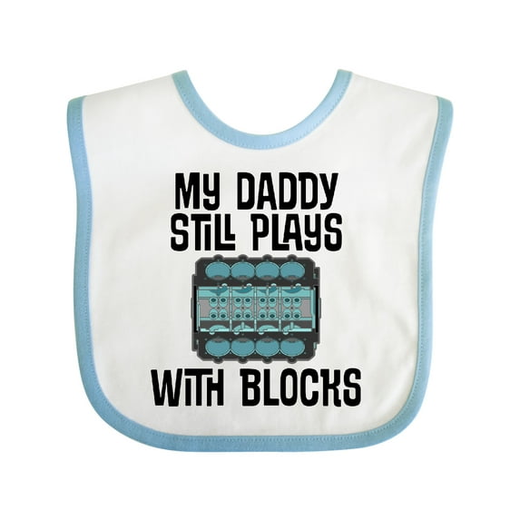 Inktastic Auto Mechanic Daddy Still Plays with Blocks Boys or Girls Baby Bib