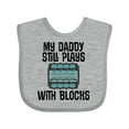 thumbnail image 1 of Inktastic Auto Mechanic Daddy Still Plays with Blocks Boys or Girls Baby Bib, 1 of 4