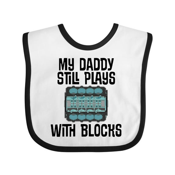 Inktastic Auto Mechanic Daddy Still Plays with Blocks Boys or Girls Baby Bib
