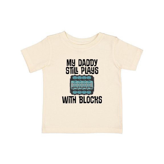 Inktastic Auto Mechanic Daddy Still Plays with Blocks Boys or Girls Baby T-Shirt