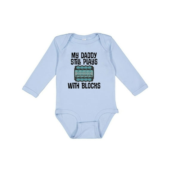 Inktastic Auto Mechanic Daddy Still Plays with Blocks Boys or Girls Long Sleeve Baby Bodysuit