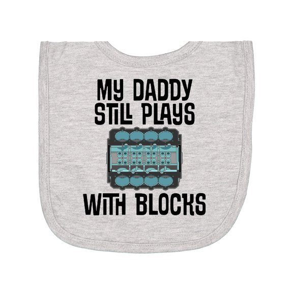 Inktastic Auto Mechanic Daddy Still Plays with Blocks Newborn Bib