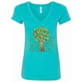 thumbnail image 1 of Inktastic Autumn Apple Tree Women's V-Neck T-Shirt, 1 of 5