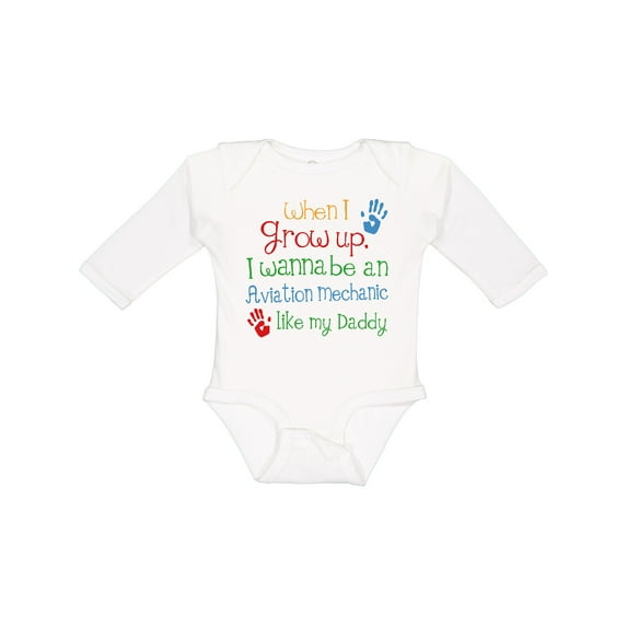 Inktastic Aviation mechanic like Daddy Boys or Girls Long Sleeve Baby Bodysuit
