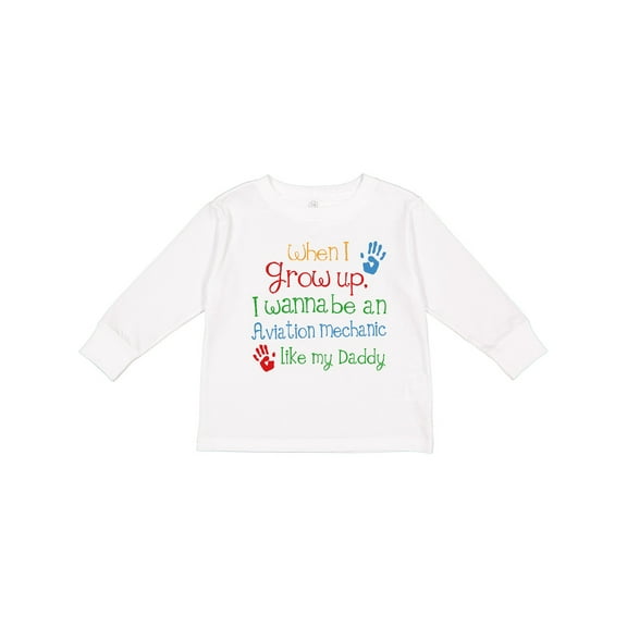 Inktastic Aviation mechanic like Daddy Boys or Girls Long Sleeve Toddler T-Shirt