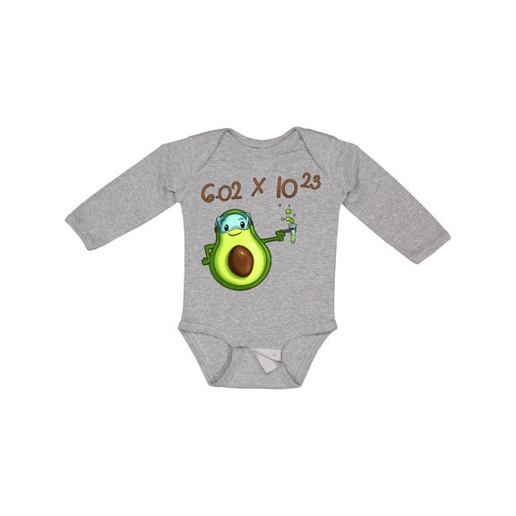 Inktastic Avogadro's Number with Avocado Chemist Boys or Girls Long Sleeve Baby Bodysuit