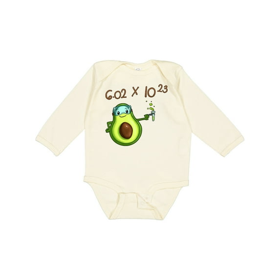 Inktastic Avogadro's Number with Avocado Chemist Boys or Girls Long Sleeve Baby Bodysuit