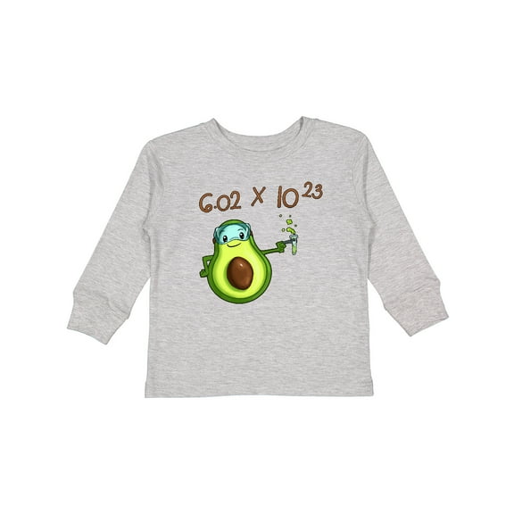 Inktastic Avogadro's Number with Avocado Chemist Boys or Girls Long Sleeve Toddler T-Shirt