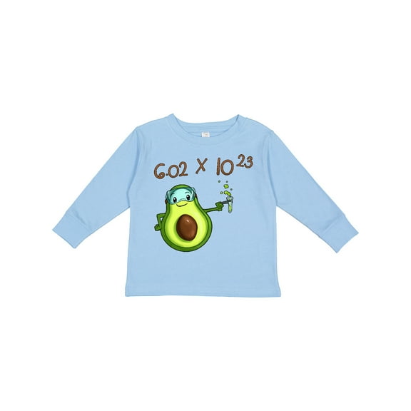 Inktastic Avogadro's Number with Avocado Chemist Boys or Girls Long Sleeve Toddler T-Shirt